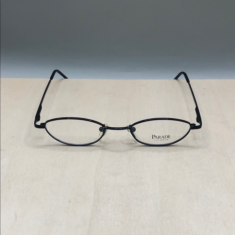 Parade Eyewear 1521 Black 46-19-135 Metal Full Rim Eyeglasses Slim Skinny Oval